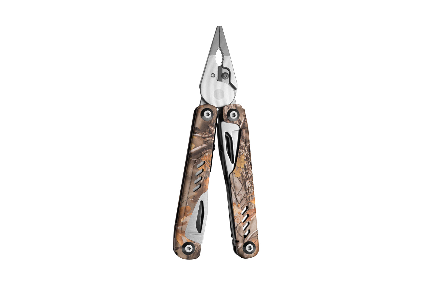 19-in-1 Camo Stainless Steel Multi Tool Pliers with Self-Driver Bits Adaptor